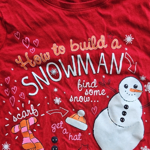The Children's Place Red Festive Snowman Short Sleeve Tee - Picture 2 of 7